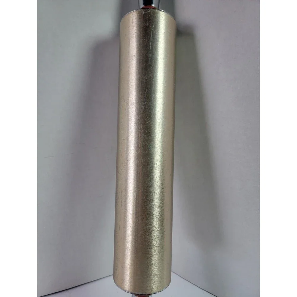Vintage MCM Gold Anodized Aluminum Rolling Pin Chrome Handles 1950s 1960s